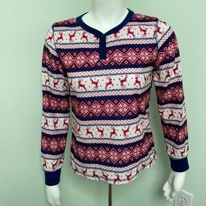 Lanz of Salzburg Two Piece Reindeer Fair Isle PJs